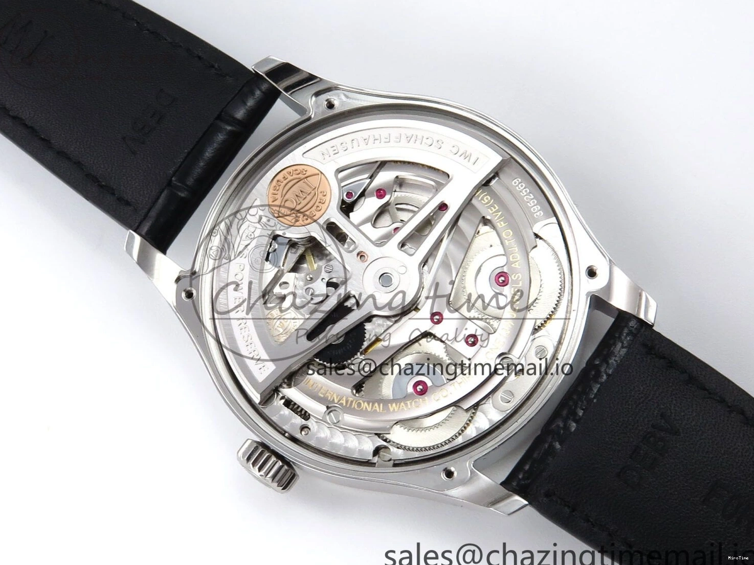 MIROTIME 0302 OnTrend Portugieser Automatic 42mm SS APSF 1:1 Best Edition White RG Dial on Black Leather Strap A 7010